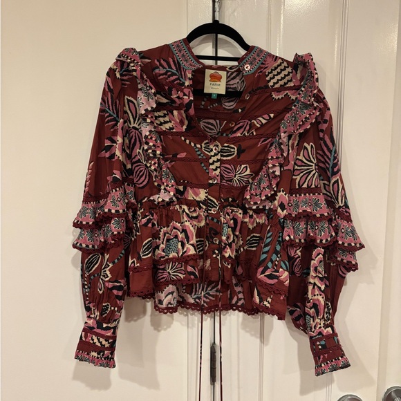 FARM Rio Tops - Farm Rio Ruffle Blouse
